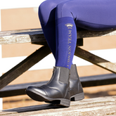 Shires Aubrion Team Socks in Midnight worn with jodhpur boots